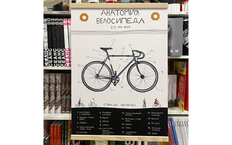 Плакат it's my!bike Анатомия велосипеда за 38,99 руб. в интернет-магазине городских велосипедов City Bikes в Минске.