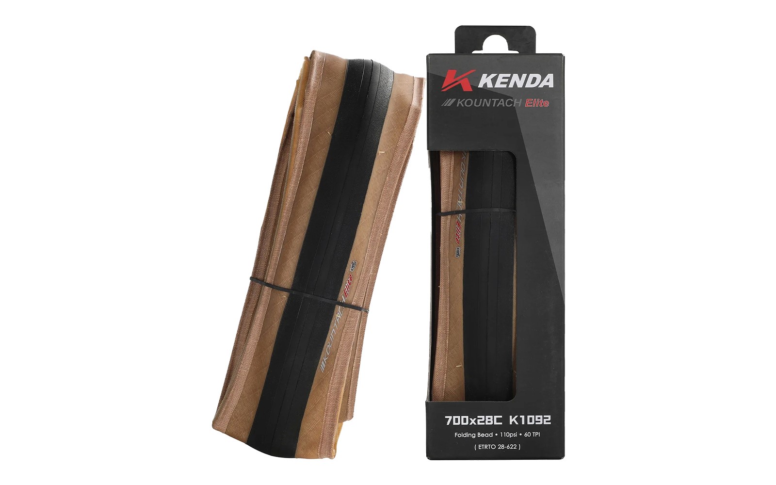 Покрышка Kenda Kountach Elite 700x28c, складной корд, бежевая боковина за 75,99 руб. в магазине городских велосипедов City Bikes в Минске.